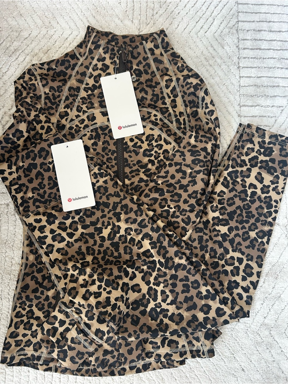 lululemon athletica Leopard Print High-Rise Leggings — Brown & Black size 8